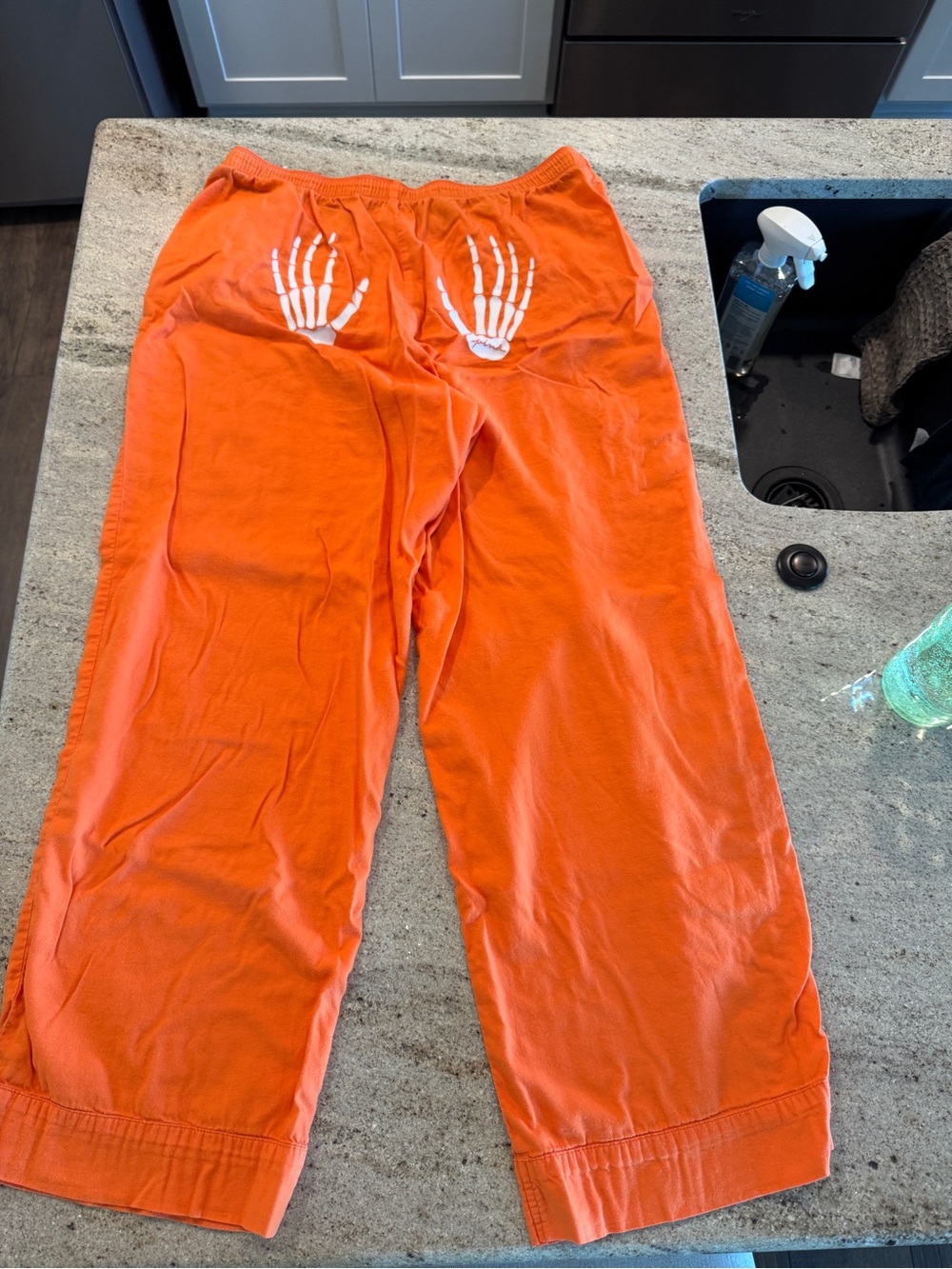 PINK skeleton hand pj pant
